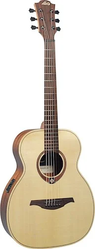 LAG TRAVEL-SP Tramontane Acoustic Travel Guitar. Natural Spruce