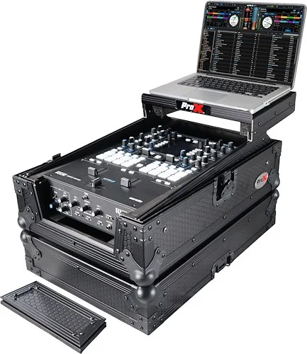 11" DJ Mixer Road Case W/Laptop Shelf for Rane Seventy-Two 72 and Rane Seventy (Black on Black)