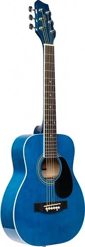 1/2 blue dreadnought acoustic guitar with basswood top