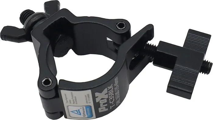 12PCS Aluminum Black Mini Clamp Stage Truss Lighting with Big Knob fits 1-3/8" - 1-1/2" (35-40mm) Tube SWL 165LBS M8 Bolt