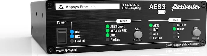 16x16 channel format converter for AES/EBU, SRC