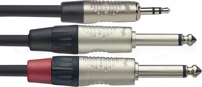 N series Y-cable, mini jack/jack (m/m), stereo/mono, 1 m (3')