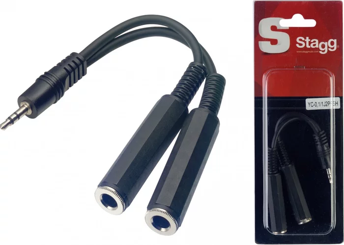 1 x Male stereo mini phone plug/ 2 x female stereo jack adaptor cable