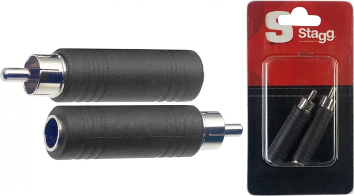 2 x Female phone-plug/male RCA adaptor in blister packaging