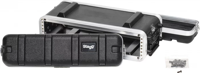 Shallow ABS case for 2-unit rack