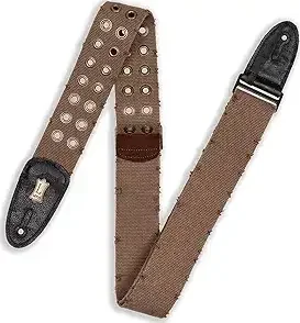 2" Wide Brown Cotton Guitar Strap.