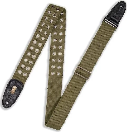 2" Wide Green Cotton Guitar Strap.