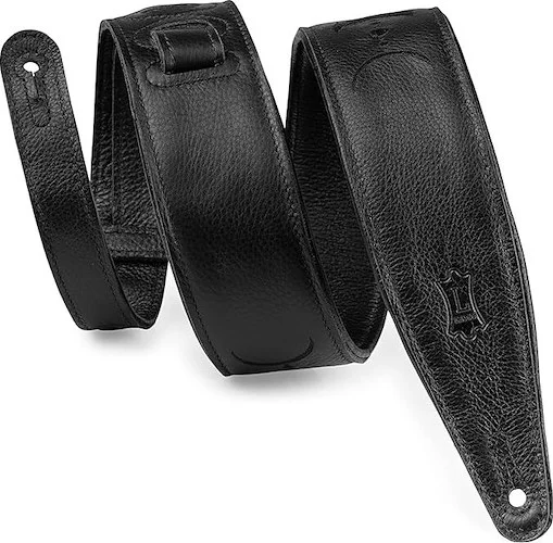 2.5" Black Garment Leather Guitar Strap