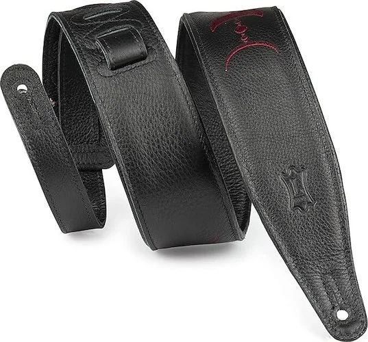 2.5" Black Garment Leather Guitar Strap