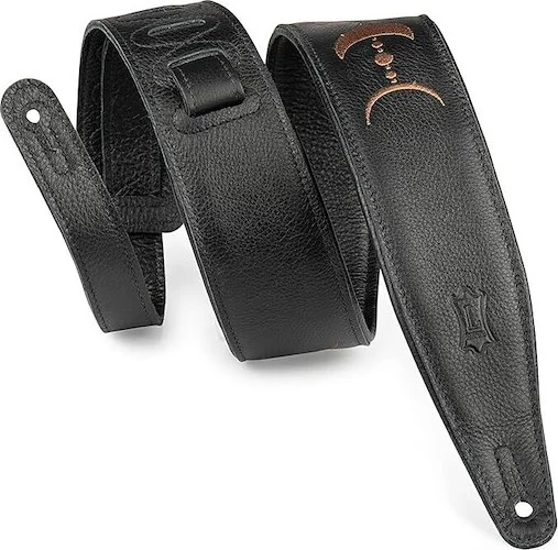 2.5" Black Garment Leather Guitar Strap