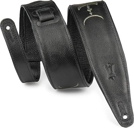 2.5" Black Garment Leather Guitar Strap