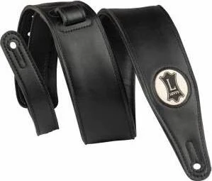 2.5" Black  Vegan Leather Strap - Hemp Levy's Logo