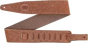 2.5" Brown Florentine Leather Guitar Strap