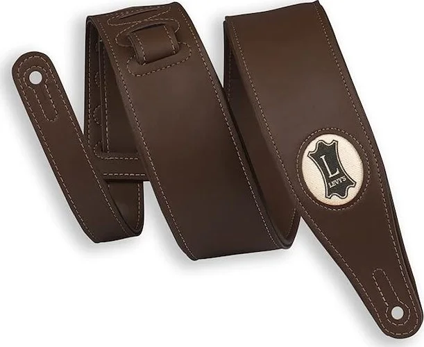 2.5" Brown Vegan Leather Strap - Hemp Levy's Logo