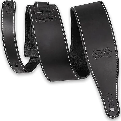 2.5" Pull-Up Butter Leather Guitar Strap - BLK