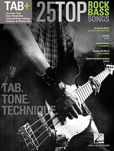 25 Top Rock Bass Songs - Tab. Tone. Technique. Image