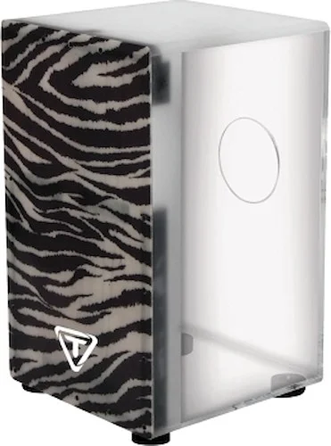 29 Series Clear Acrylic Cajon With Premium Fiberglass Front Plate - Zebra Design