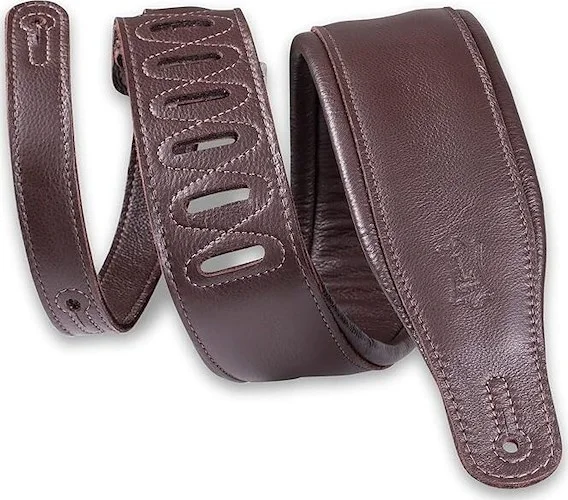 3" Dark Brown Garment Leather Guitar Strap