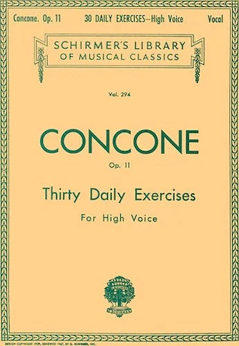 30 Daily Exercises, Op. 11 - High Voice