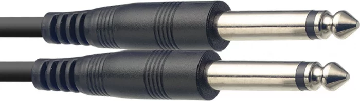 Mono patch cable, jack/jack (m/m), 30 cm (1'), metal