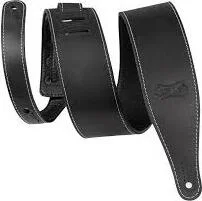 3.25" Wide Butter Leather Guitar Strap - BLK