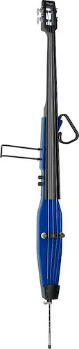 3/4 electric double bass with gigbag, transparent blue