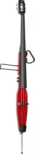 3/4 electric double bass with gigbag, transparent red