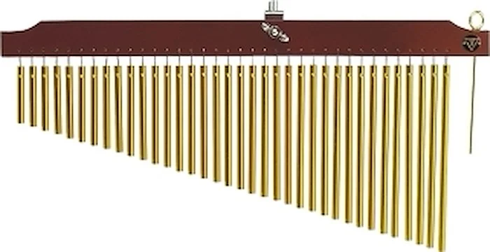 36 Gold Chimes with Brown Finish Wood Bar