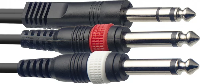 Y cable, jack/jack (m/m), 3 m (10')
