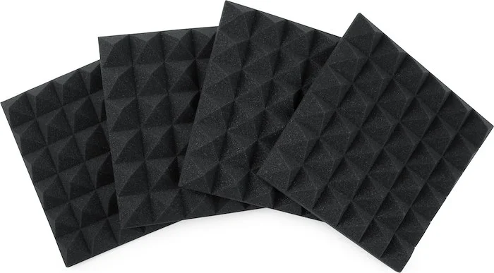 Gator 4 Pack of Charcoal 12x12" Acoustic Pyramid Panel