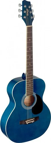 4/4 blue auditorium acoustic guitar with linden top