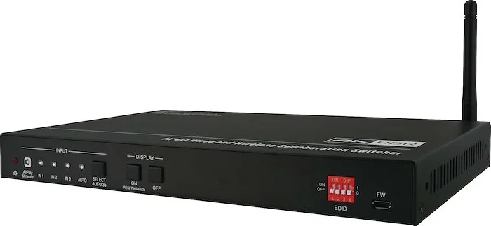 4K 4×1 Multi-Format Wireless Collaboration Switcher with Wired and Wireless Connectivity