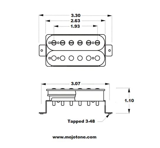 Mojotone '59 Clone Humbucker PickupSet, Cover / Bobbin Color : Gold