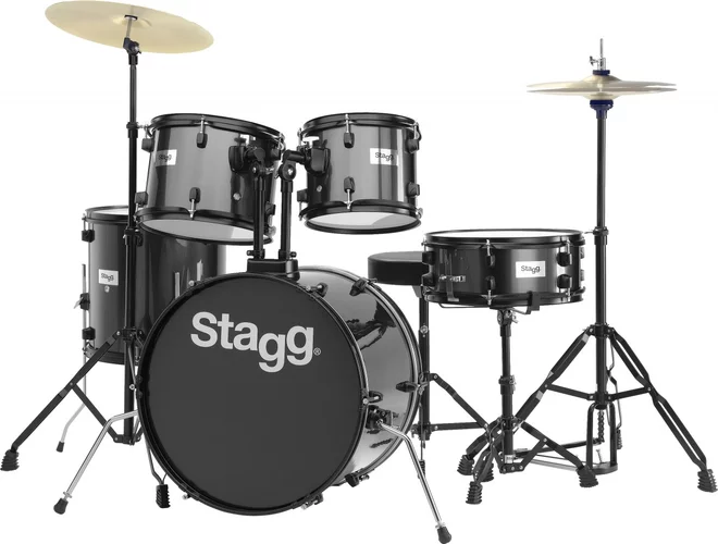 5-piece, 6-ply basswood, 20" standard drum set w/ hardware & cymbals