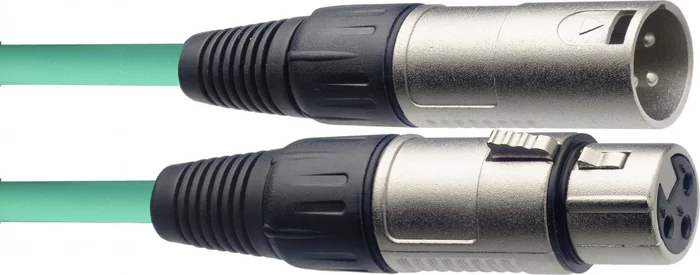 Microphone cable, XLR/XLR (m/f), 6 m (20'), green