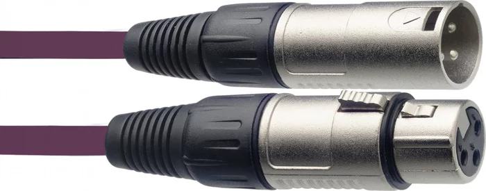 Microphone cable, XLR/XLR (m/f), 6 m (20'), purple