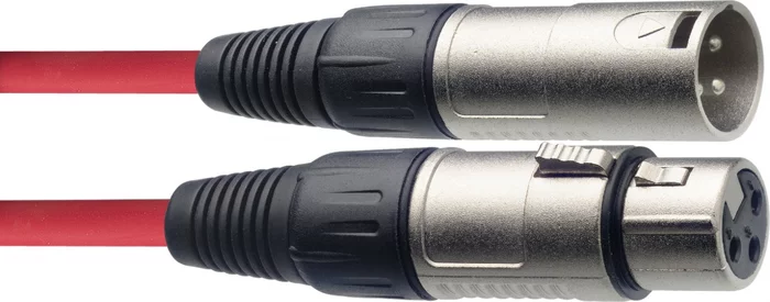 Microphone cable, XLR/XLR (m/f), 6 m (20'), red