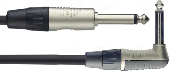 Instrument cable, jack/jack (m/m, straight/L-shaped), 6 m (20')