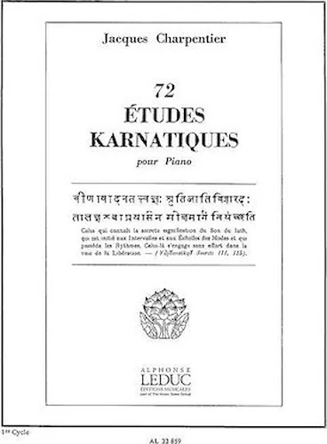 72 Etudes Karnatiques - 1e Cycle (piano Solo)