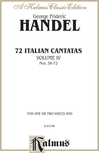 72 Italian Cantatas for Soprano or Alto, Volume IV, Nos. 56-72