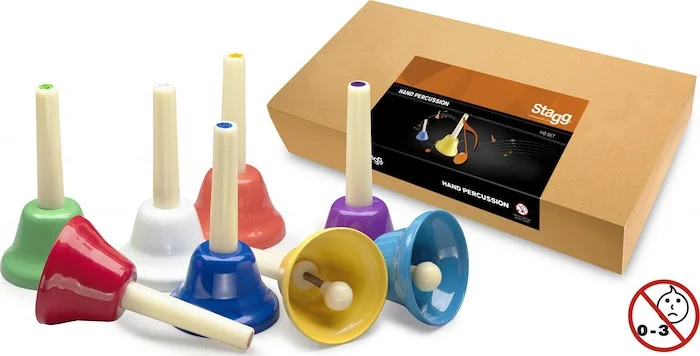 8-note handbell set (colour-coded)