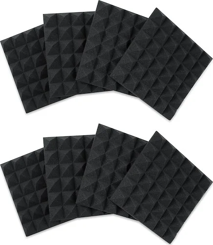 8 Pack of Charcoal 12x12" Acoustic Pyramid Panel
