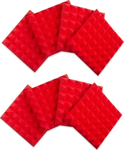 8 Pack of Red 12x12" Acoustic Pyramid Panel