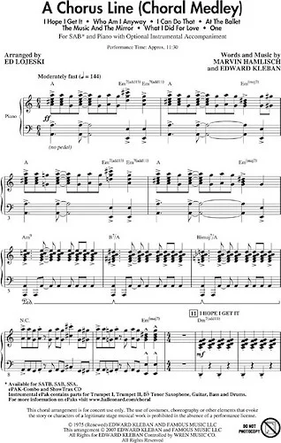 A Chorus Line - (Choral Medley)