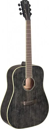 Acoustic dreadnought guitar with solid mahogany top, Yakisugi series