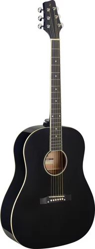 Slope Shoulder dreadnought guitar, black, left-handed model