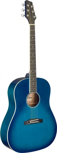 Slope Shoulder dreadnought guitar, transparent blue