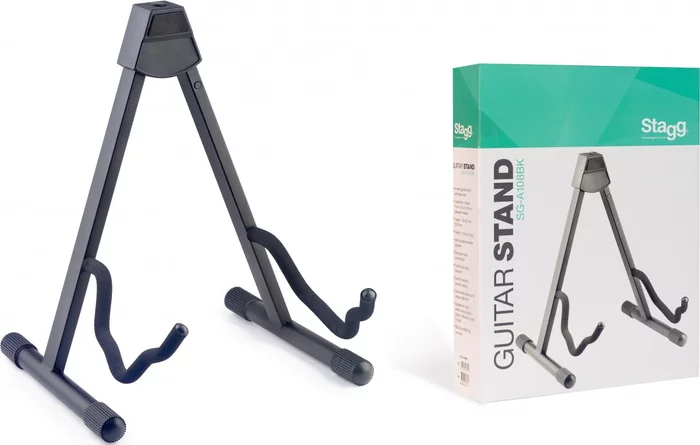 Foldable A-frame stand for acoustic, electric or bass guitar
