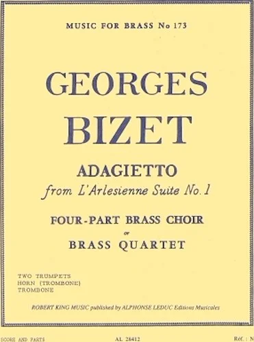 Adagietto From Larlesienne Suite No 1 Brass 4et