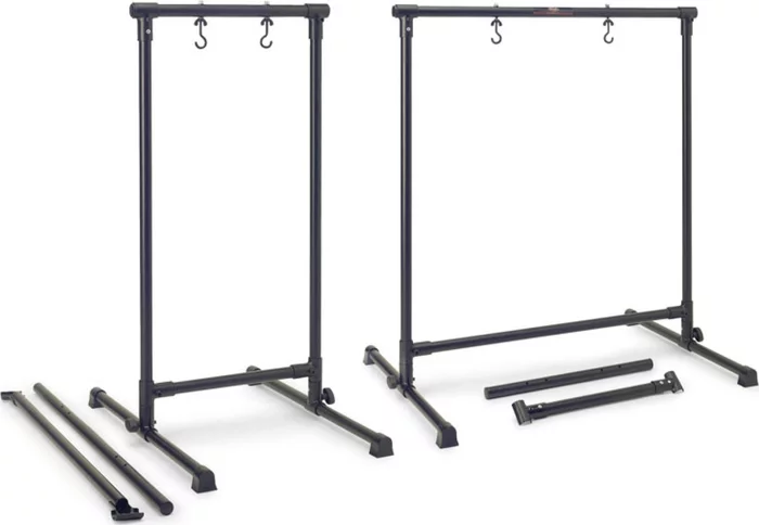 Metal gong stand w/ 2 interchangeable crossbar tubes for length adjustment